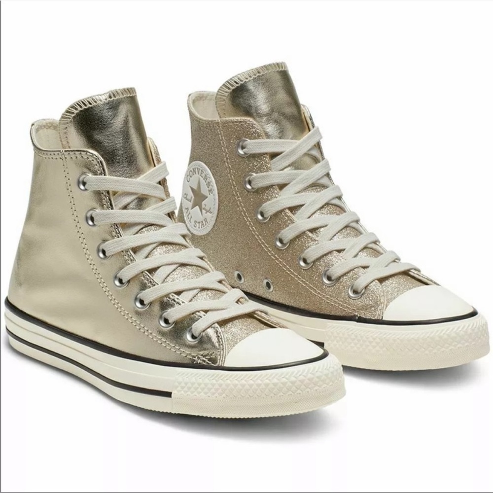 Converse Chuck Taylor high top gold glitter 6